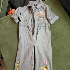 Gray Hot Wheels Racing Jumpsuit with Patches 5T